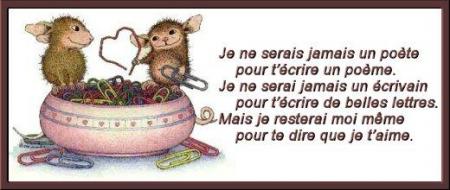 Dire je t'aime c'est pas très compliqué a retenir!